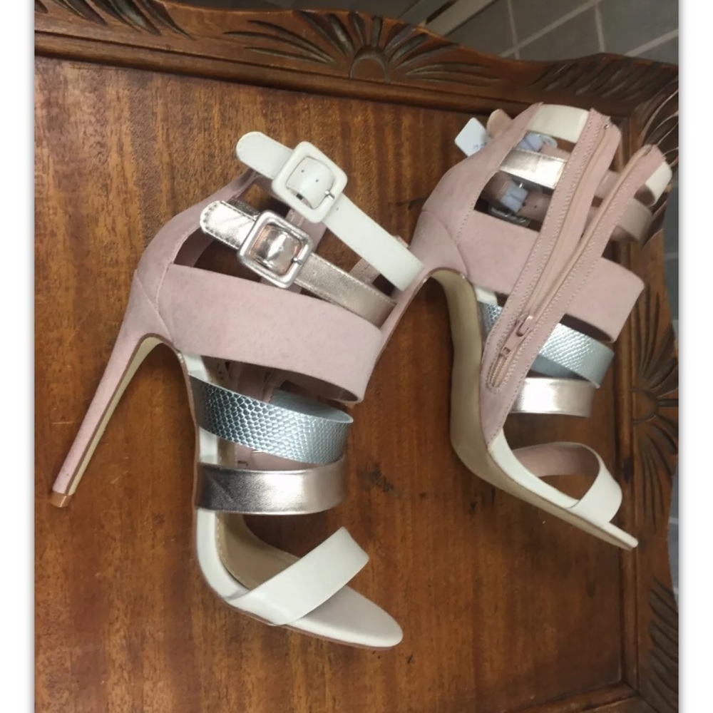 JustFab,shoes, strappy style,pink/silver,size7.5.: - Picture 2 of 11
